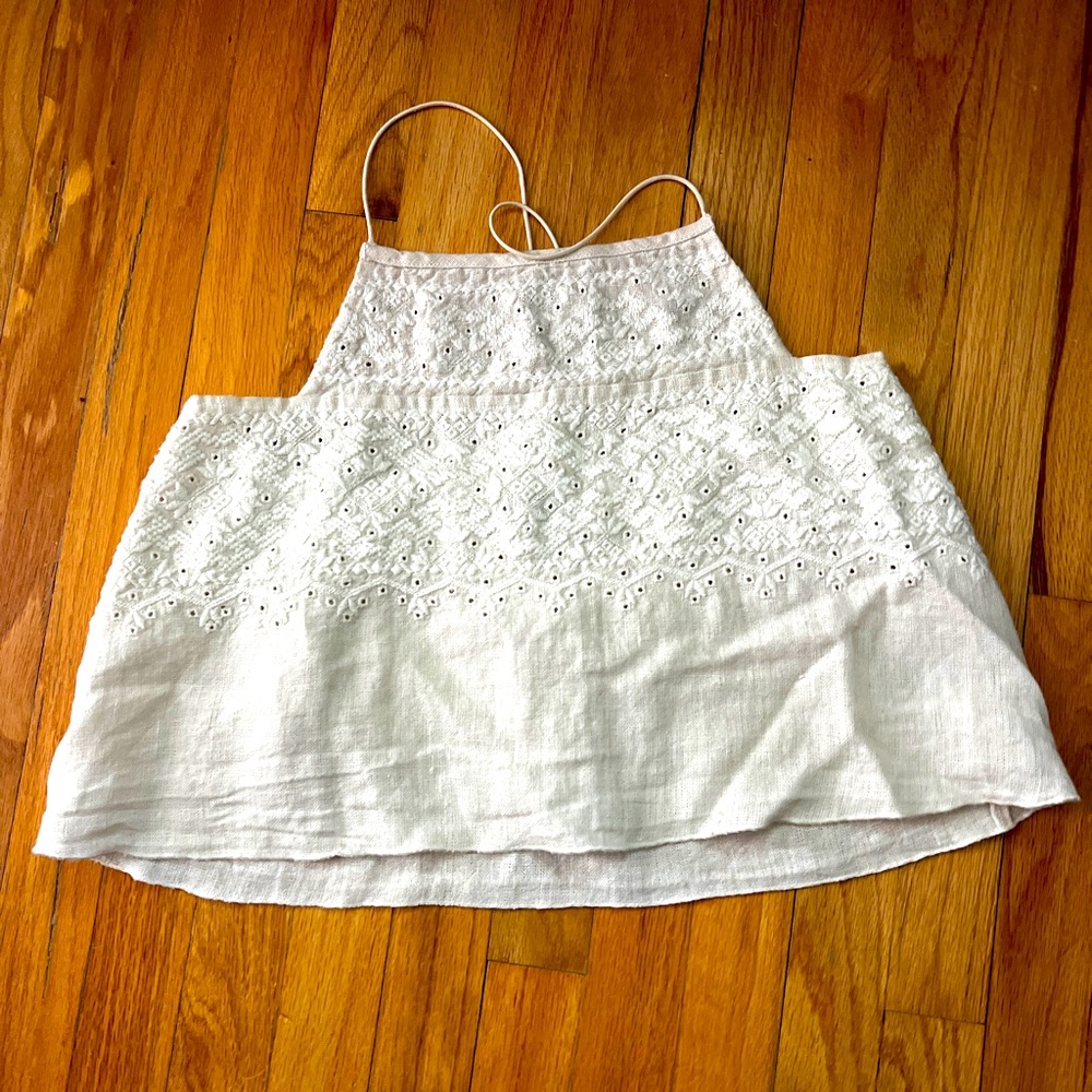 Urban Outfitters Kimchi Blue Off White Embroidered Crop Top Tank